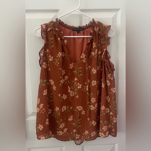 Fall style floral blouse, lightweight size Lg - Picture 1 of 3
